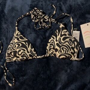 Dippin' Daisy's Black and Cream Swirl Bikini Top